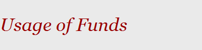 Usage of Funds